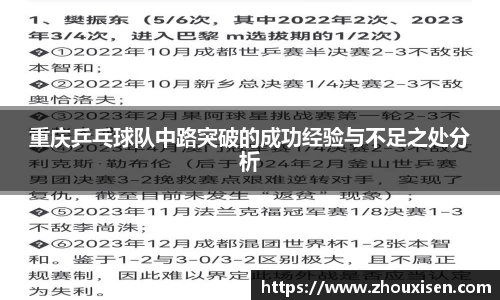重庆乒乓球队中路突破的成功经验与不足之处分析