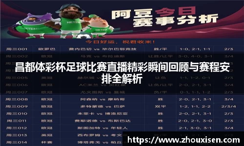 昌都体彩杯足球比赛直播精彩瞬间回顾与赛程安排全解析